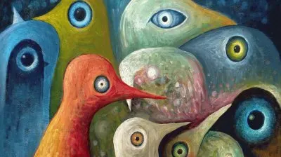 Strange Birds painting