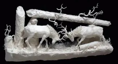 Art paper scultures van native American Indians