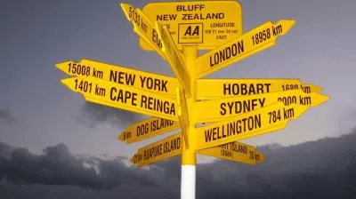 Distance sign in New Zealand