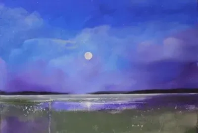 Serene Purple Moonlight-ART jigsaw puzzle