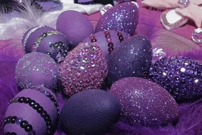 Purple Beaded Egg Decorating-Craft