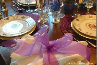 Elegant Purple Dining Table Setting
