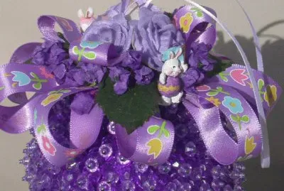 Purple Beaded Easter Basket-Craft Art