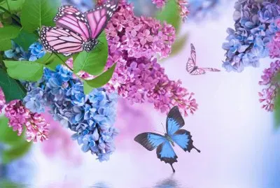 Lilac and Butterflies jigsaw puzzle