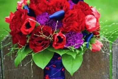 Vibrant Red and Purple Bouquet jigsaw puzzle