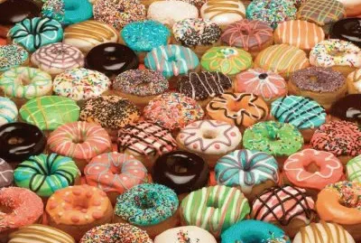 Cuanto colorido de donuts