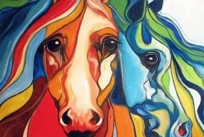 Abstract Horses by Marcia Baldwin