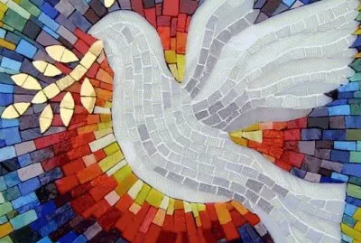 Mosaic with the Dove of peace