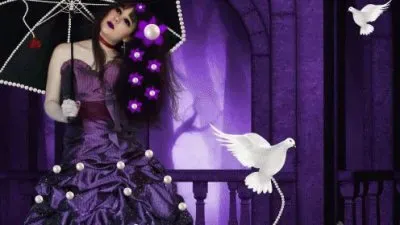 Girl in Purple with Pearls and Doves jigsaw puzzle
