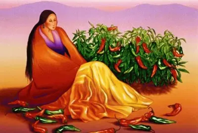 Chimayo Chilis  by R.C. Gorman  Navajo artist