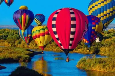 Ballon Festival over Rio Grande River Albuquerque