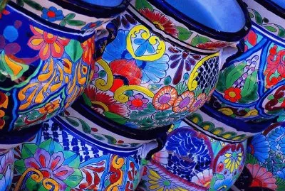 Colorful Mexican pottery
