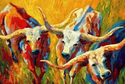 Dance of the Longhorns  painting