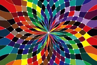 Swirling rainbow color wheel