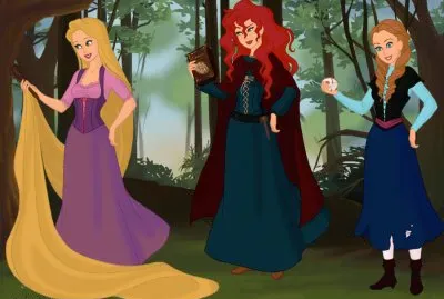 Rapunzel Merida Anna