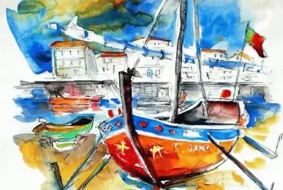 Fishingboat painting Algarve