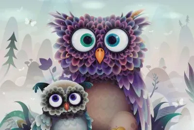 Mother and Daughter Owl