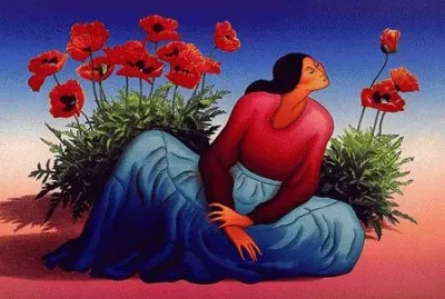 Woman with Poppies