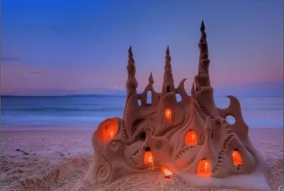 Entlightened Sand Castle on the Beach jigsaw puzzle