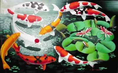 Balinese Koi Fish painting jigsaw puzzle