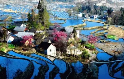 Small village between the Rice-terraces  Yunnan