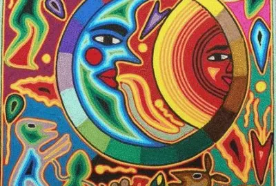 Huichol yarn art  Mexico
