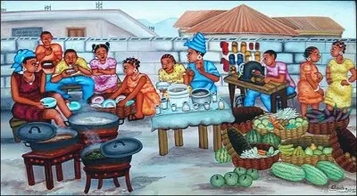 Street restaurant by  Richard  Claude   Haiti