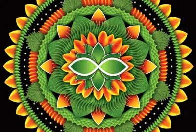 Green and Orange Mandala