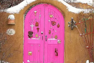 Santa Fe in wintertime  New Mexico  USA