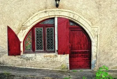 Red Windows and Door  Provence  France