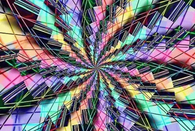 Rainbow confetti spiral