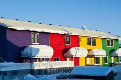 Inuvik village close to the Artic Circle  Canada