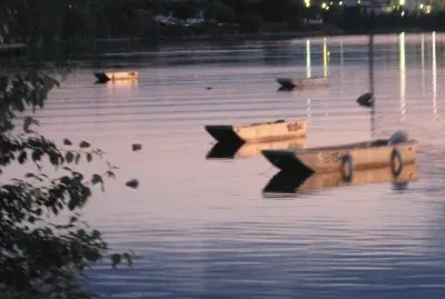 Doryboats at dusk