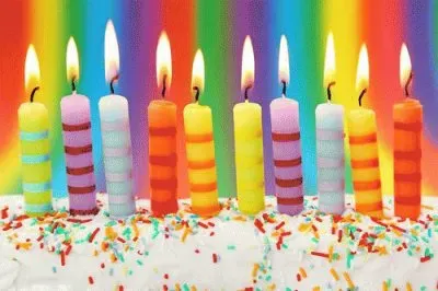 Rainbow of Birdhday Candles