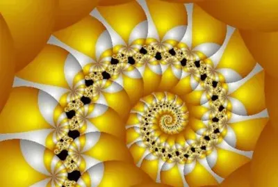Yellow spiral fractal