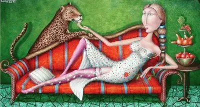 Lady on the Bench  South African painting jigsaw puzzle