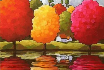 Colorful landscape by Cathy Horvath