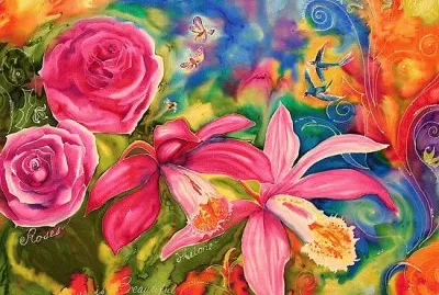 Pink Orchids and Roses jigsaw puzzle