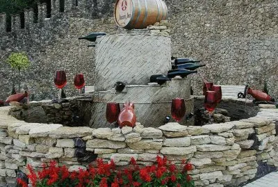 Red Wine fountain at Milestii Mici  Moldavia