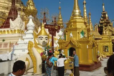 At the Swhedagon Pagoda  Yangon  Myanmar