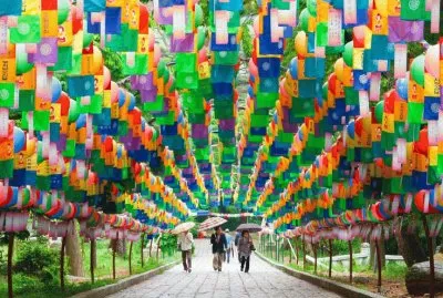 Tunnel of Lanterns  Beomeosa Temple Busan  Korea