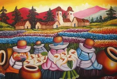 Working on the Field  Peruvian art