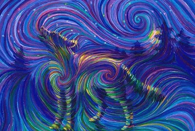 Spirit Wolf energy painting