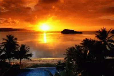 atardecer en la playa