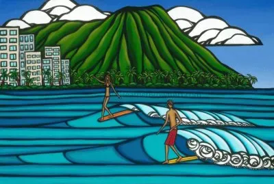 Waikiki surfing Oahu Island