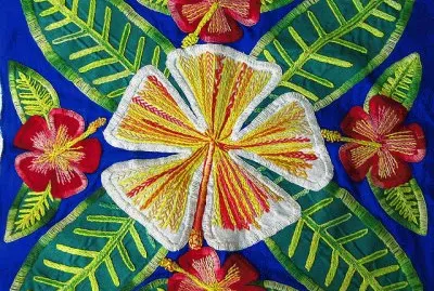 Embroidered Cook Island Hibiscus