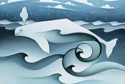 Beluga blowing  by Nathalie Parenteau