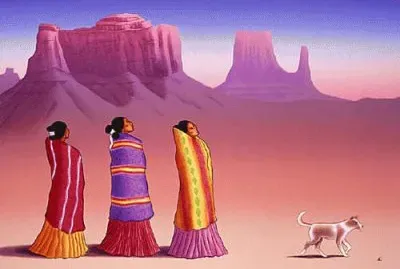 Walking in the desert by R. C. Gorman