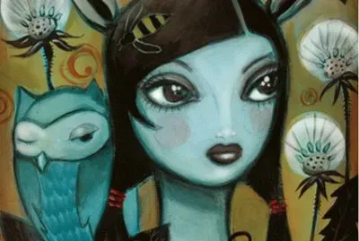 Girl with Owl  by Candace Metzger