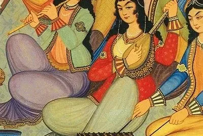 Persian wall painting 17th century